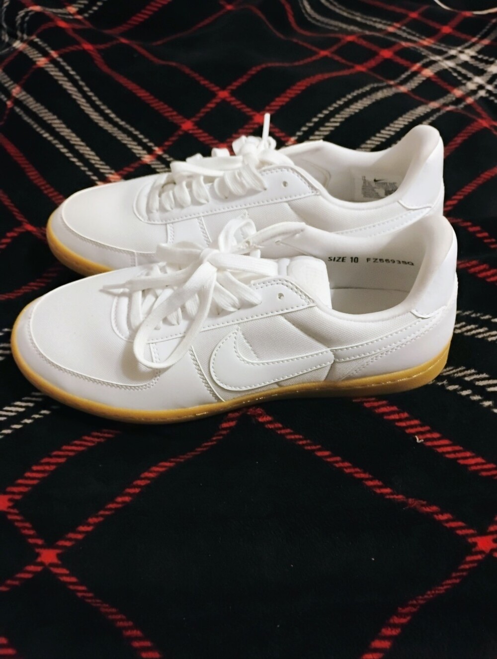 Women's New White Nike Air Field General Sneakers With Brown Waffle Soles Sz10